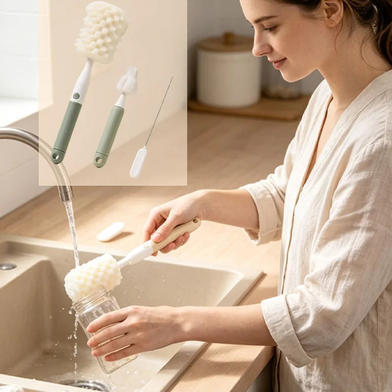 Brosse Biberon 3-en-1 – Nettoyage complet